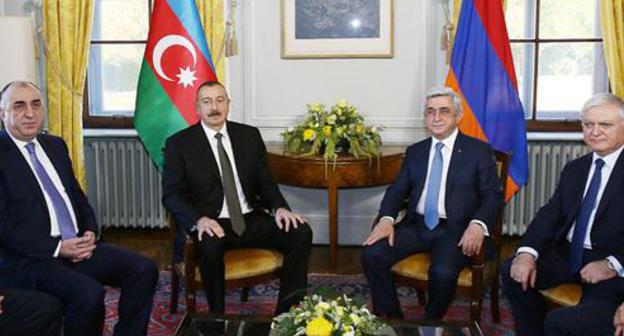 Ilham Aliev and Serzh Sargsyan at the meeting in Geneva. Photo: administration of the President of Azerbaijan