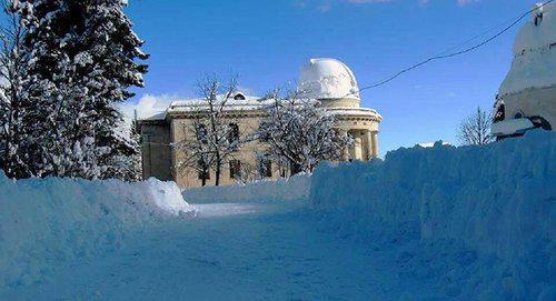 Abastumani Astrophysical Observatory. Photo https://sputnik-georgia.ru/incidents/20171017/237778524/Snegopad-v-Gruzii-turist-iz-Germanii-zastrjal-v-gorah.html