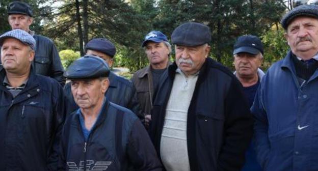 Miners take part in picket in Gukovo, October 23, 2017. Photo by Vyacheslav Prudnikov for the Caucasian Knot. 