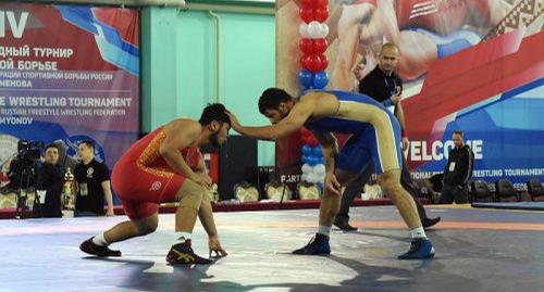 A fight at the international freestyle wrestling tournament in Nefteyugansk. Photo http://fedpress.ru/news/86/society/1884544