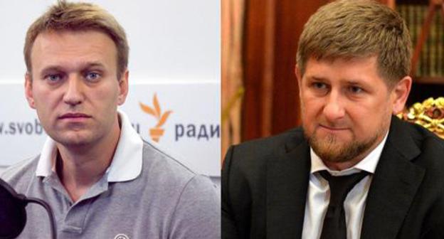 Alexei Navalny and Ramzan Kadyrov. Collage by the "Caucasian Knot". Photo: RFE/RL, https://ru.wikipedia.org