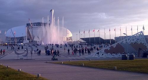 Olympic village and Fisht Stadium, Sochi, February 2015. Photo by Vladimir Kozlov for the Caucasian Knot. 