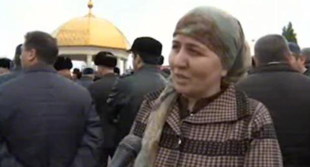 Khulimat Torshkhoeva, Isa Gambotov's wife. Photo: screenshot of the video on YouTube