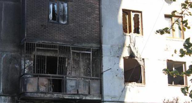 The balcony and windows of the apartment where suspected militants were blocked. Tbilisi, November 26, 2017. Photo by Inna Kukudjanova for the "Caucasian Knot"