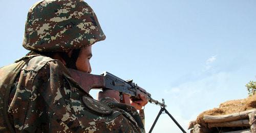 An Armenian soldier in combat position. Photo: © Sputnik/ David Galstyan