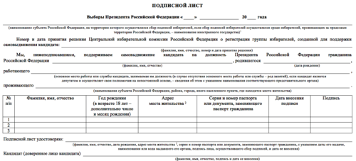 Signature list for supporters of self-nominees at Russian presidential election, http://gazeta-pravo.ru/wp-content/uploads/2017/11/podpis.png