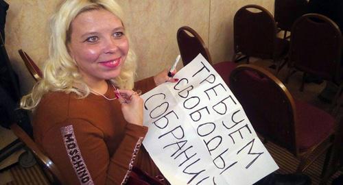 Darya Polyudova after awarding ceremony. Photo by Vera Zherdeva for the Caucasian Knot. 