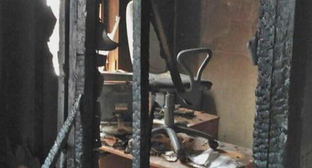 Arson of "Memorial" office in Nazran, January 18, 2018. Photo: "Memorial" press service