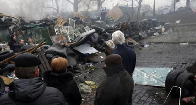 Barricades in the center of Kiev. March 2014. Photo: REUTERS/Kevin Lamarque