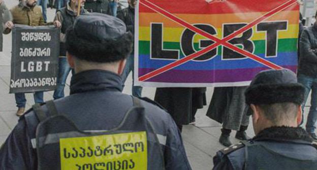 The transgenderers' rally in Tbilisi. March 8, 2018. Photo: Sputnik / Denis Aslanov https://sputnik-georgia.ru/society/20180308/239596802/akcia-lgbt-tbilisi-aresti.html