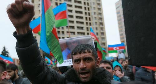 A participant of the opposition rally in Baku on March 10, 2018. Photo by Aziz Karimov for the "Caucasian Knot"