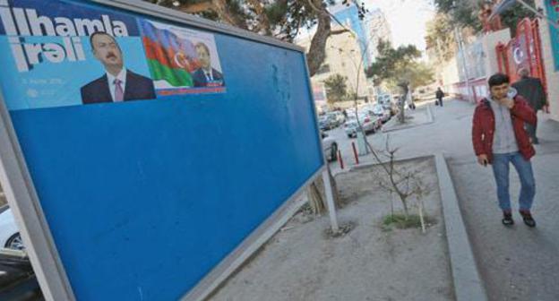 Pre-election agitation banners in Baku, April 2018. Photo by Aziz Karimov for the Caucasian Knot. 