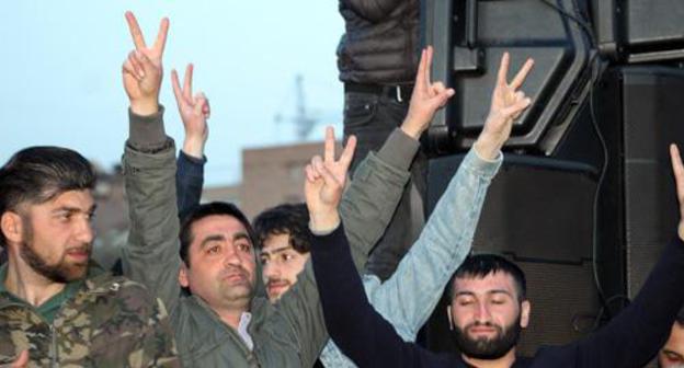 Participants of the protest action on April 17, 2018. Photo by Tigran Petrosyan for the "Caucasian Knot"