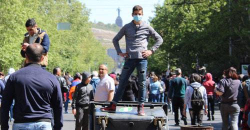 Protesters in Yerevan. April 17, 2018. Photo by Tigran Petrosyan for the "Caucasian Knot"