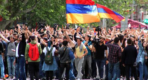 Opposition rally in Yerevan. April 18, 2018. Photo by Tigran Petrosyan for the "Caucasian Knot"