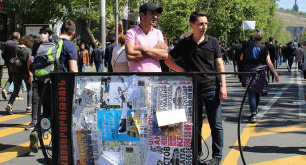 Protesters in the streets of Yerevan. April 17, 2018. Photo by Tigran Petrosyan for the "Caucasian Knot"