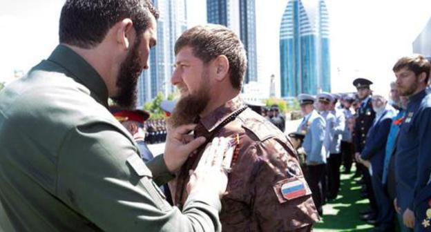 Ramzan Kadyrov is awarded an Order. Photo from Kadyrov's page on the "VKontakte" social network https://vk.com/ramzan