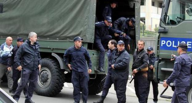 Special fighters near the protest action "For our freedom". Tbilisi, May 12, 2018. Photo by Inna Kukudjanova for the "Caucasian Knot"