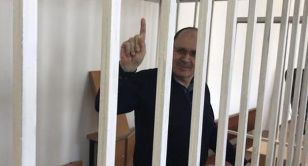 Oyub Titiev n the court room. Grozny, May 31, 2018. Photo by the press service of the Human Rights Centre "Memorial"