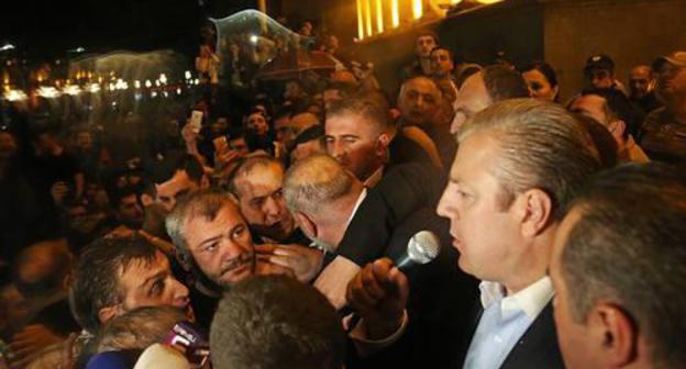 Giorgi Kvirikashvili, the Prime Minister of Georgia, at a protest action in Tbilisi on May 31, 2018. Photo by the press service of the Prime Minister of Georgia https://www.facebook.com/KvirikashviliOfficial