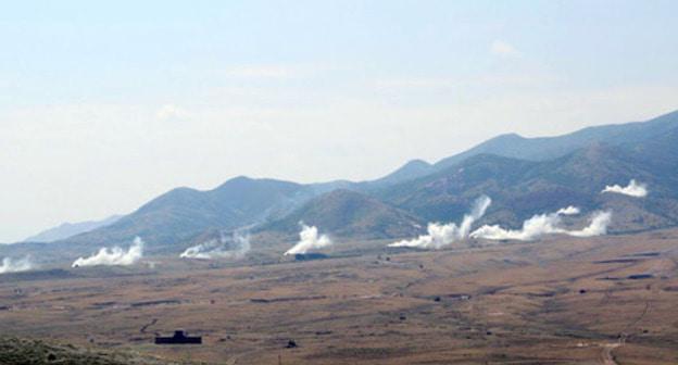 Military exercises of the Azerbaijani Army held near the troops contact line. June 15, 2018. Photo by the press service of the Azerbaijani Ministry of Defence https://mod.gov.az/ru/news/uspeshno-zavershilis-ucheniya-armejskogo-obedineniya-video-23066.html