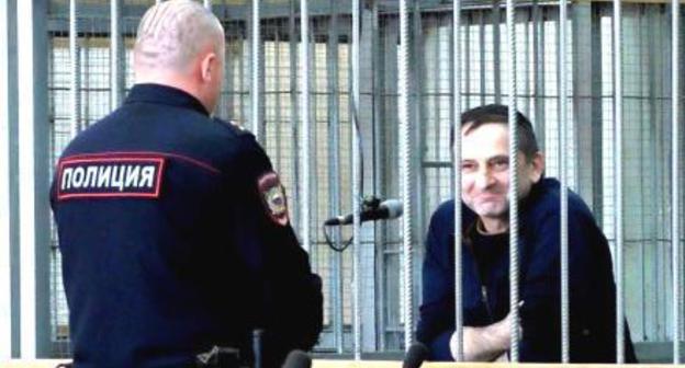 Timur Khamkhoev in the Nalchik Military Court. Photo: screenshot of the video by the "Caucasian Knot"