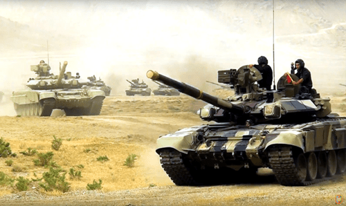 Azerbaijani tanks. Photo by the Azerbaijani Ministry of Defence https://mod.gov.az/ru/news/tankovye-podrazdeleniya-pristupili-k-intensivnym-zanyatiyam-video-23771.html