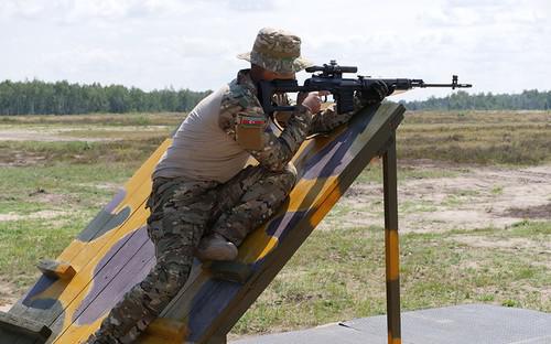 Azerbaijani shooter at a gun range, August 2018. Photo: press service of the Azerbaijani Ministry of Defence, https://mod.gov.az