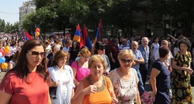 Participants of the march in Stepanakert on September 2, 2018. Photo by Alvard Grigoryan for the "Caucasian Knot"