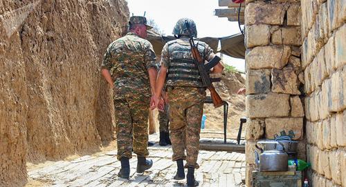 Servicemen of the Armenian Army. Photo: Sputnik / Aram Nersesyanhttps://ru.armeniasputnik.am/karabah/20180901/14193056/popytka-diversii-v-karabakh-azerbajdzhanskih-voennyh-spaslo-tolko-blagorazumie.html