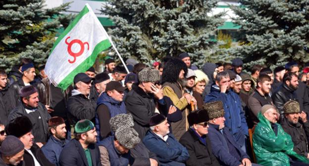 Protesters in Magas, October 7, 2018. Photo is provided to the Caucasian Knot by Yakub Gogiev