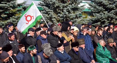 Protesters in Magas, October 7, 2018. Photo is provided to the Caucasian Knot by Yakub Gogiev