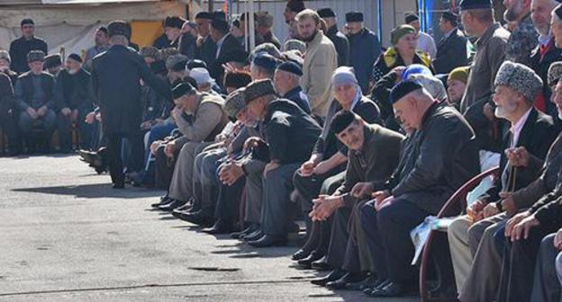 Participants of the rally in Magas. October 2018. Photo courtesy of Yakub Gogiev for the "Caucasian Knot"