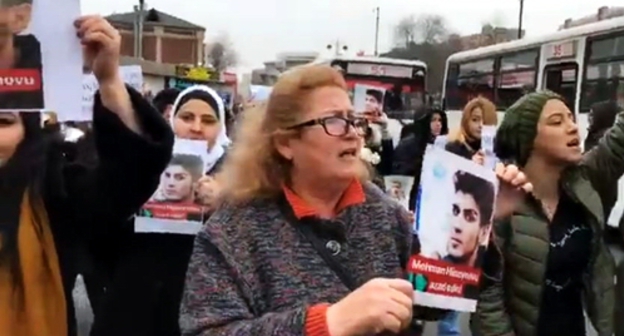 Rally in support of Mekhman Guseinov, Baku, January 3, 2019. Screenshot from Meydan.Tv video