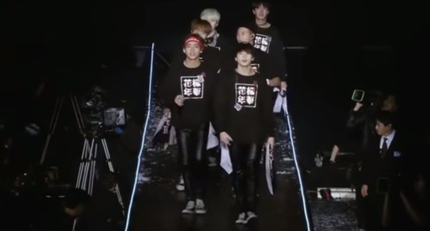 BTS Korean pop band performing at the Seoul Olympic Stadium. Photo: screenshot of the video by the user babalu funny video https://www.youtube.com/watch?time_continue=6700&amp;v=6vmgVvjJRj0