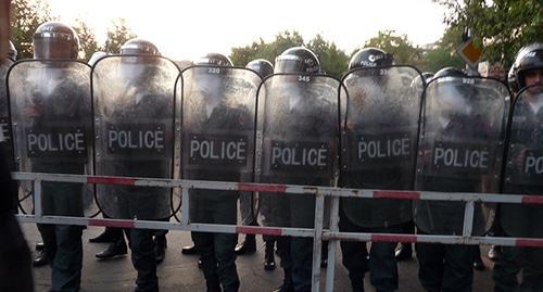 Policemen just before dispersing the protest rally in Yerevan, June 29, 2015. Photo by Armine Martirosyan for the Caucasian Knot