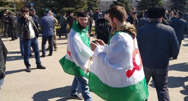 Activists during rally in Magas. Photo by Umar Yovloi for the Caucasian Knot