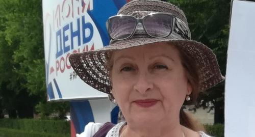 Olga Karpukhnova holds picket in Volgograd, June 8, 2019. Photo by Tatiana Filimonova for the Caucasian Knot