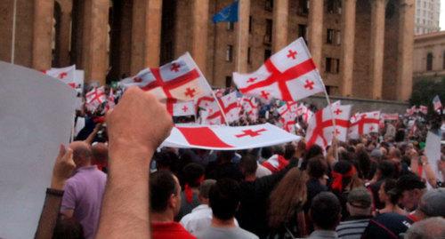 Protesters in Tbilisi. Photo by Beslan Kmuzov for the "Caucasian Knot"