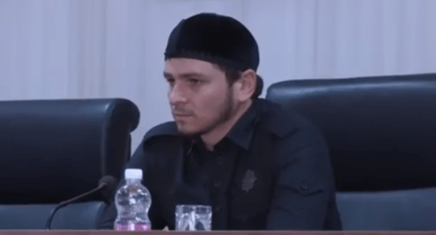 Khas-Magomed Kadyrov. Screenshot of the video of the meeting in the Argun administration on July 26, 2019, at which Kadyrov was introduced to the staff of the mayor’s office https://www.instagram.com/p/B0Y9TuLF_6q/