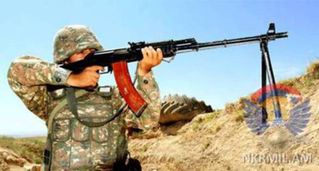 Soldier of the Nagorno-Karabakh Army. Photo: press service of the Ministry of Defence of Nagorno-Karabakh, http://www.nkrmil.am/news/view/2144