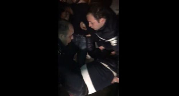 Students attack Narek Malyan, a video blogger, on March 4, 2019. Screenshot of the video  https://www.facebook.com/restarttimes.am/videos/960188047522246/