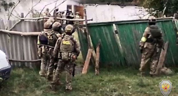 A counterterrorist operation (CTO) conducted in the village of Voznesenskoye on August 7, 2019. Photo by the press service of the Russian National Antiterrorist Committee (NAC) http://nac.gov.ru/kontrterroristicheskie-operacii/v-hode-kto-v-ingushetii-neytralizovan-bandit.html