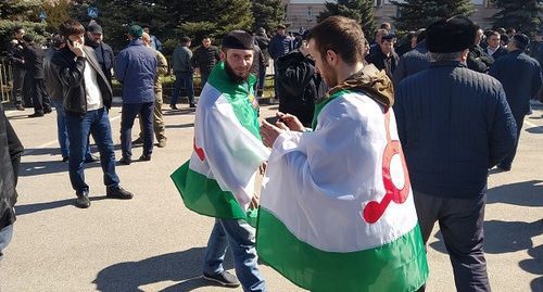 Participants of protest action in Magas. Photo by Umar Yovloi for the Caucasian Knot