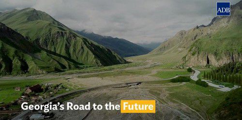 Screenshot from video posted by the Asian Development Bank on funding of the Kobi-Gudauri high-speed highway, https://www.adb.org/news/videos/georgias-road-future