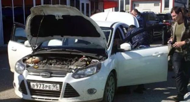 Incident in the Petropavlovsk Highway in Grozny. Photo: press service of the Ministry of Internal Affairs for Chechnya. 