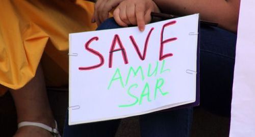 Banner of opponents of gold mining at the Amulsar mine. Photo by Tigran Petrosyan for the Caucasian Knot