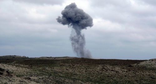 Explosion at firing ground in Chechnya. Photo: press service of the Department of the Russian Ministry of Emergencies for Chechnya, http://95.mchs.gov.ru/pressroom/news/item/8343385/