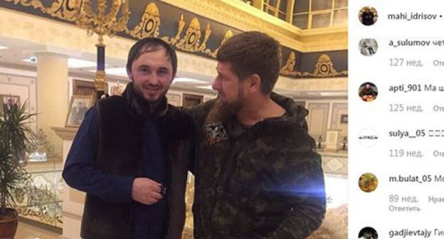 Magomed Idrisov (on the left) and Ramzan Kadyrov. Photo: screenshot of the post on Makha Idrisov's page on Instagram https://www.instagram.com/mahi_idrisov/?hl=ru