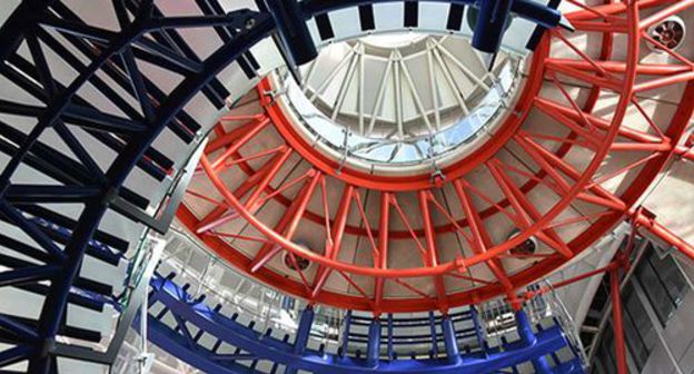 Inside of the building of the European Court of Human Rights (ECtHR). Photo by the press service of the ECtHR https://www.echr.coe.int/Pages/home.aspx?p=home"